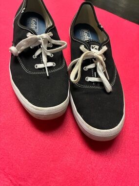 Keds Black Canvas Sneakers with White Laces